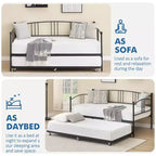 Garvee Letto da giorno matrimoniale in metallo e rete estraibile, Divano letto - Room & Joy