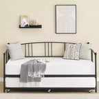Garvee Twin Metal Daybed and Trundle, Sofa Bed - Room & Joy