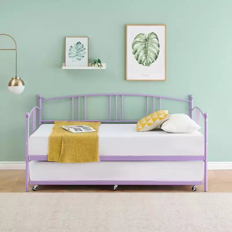 Garvee Letto da giorno matrimoniale in metallo e rete estraibile, Divano letto - Room & Joy