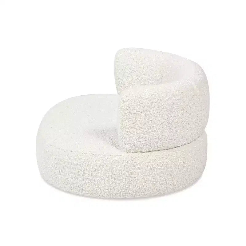Shep 36 Divano Letto Curvo per Cani, Medio, Bouclé Bianco Avorio