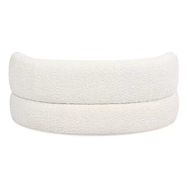 Shep 36 Divano Letto Curvo per Cani, Medio, Bouclé Bianco Avorio