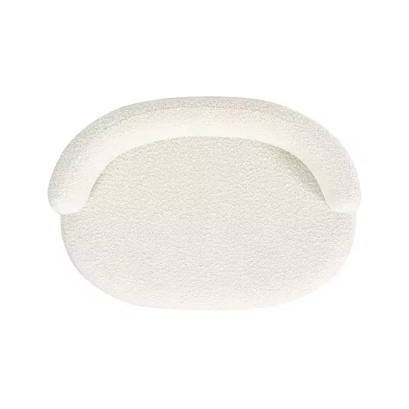 Shep 36 Divano Letto Curvo per Cani, Medio, Bouclé Bianco Avorio