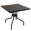 Sunnydaze Outdoor Square Polypropylene Top Dining Table with Curved Iron Legs - Black - 28.75