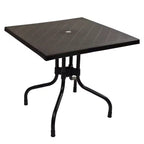 Sunnydaze Outdoor Square Polypropylene Top Dining Table with Curved Iron Legs - Black - 28.75