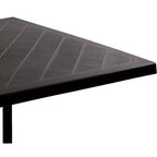 Tavolo da pranzo quadrato Sunnydaze per esterni con piano in polipropilene e gambe curve in ferro - Nero - 73 cm