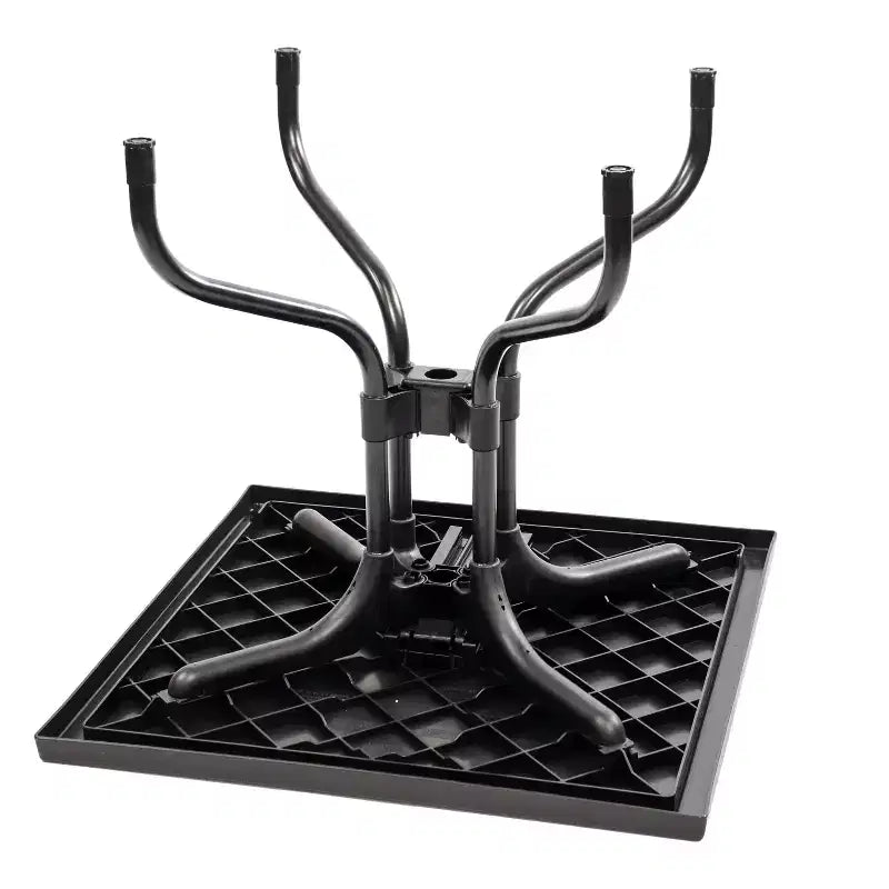 Tavolo da pranzo quadrato Sunnydaze per esterni con piano in polipropilene e gambe curve in ferro - Nero - 73 cm