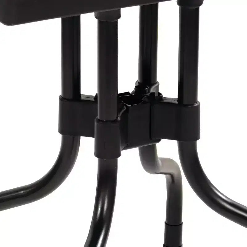 Tavolo da pranzo quadrato Sunnydaze per esterni con piano in polipropilene e gambe curve in ferro - Nero - 73 cm
