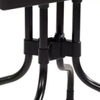 Tavolo da pranzo quadrato Sunnydaze per esterni con piano in polipropilene e gambe curve in ferro - Nero - 73 cm