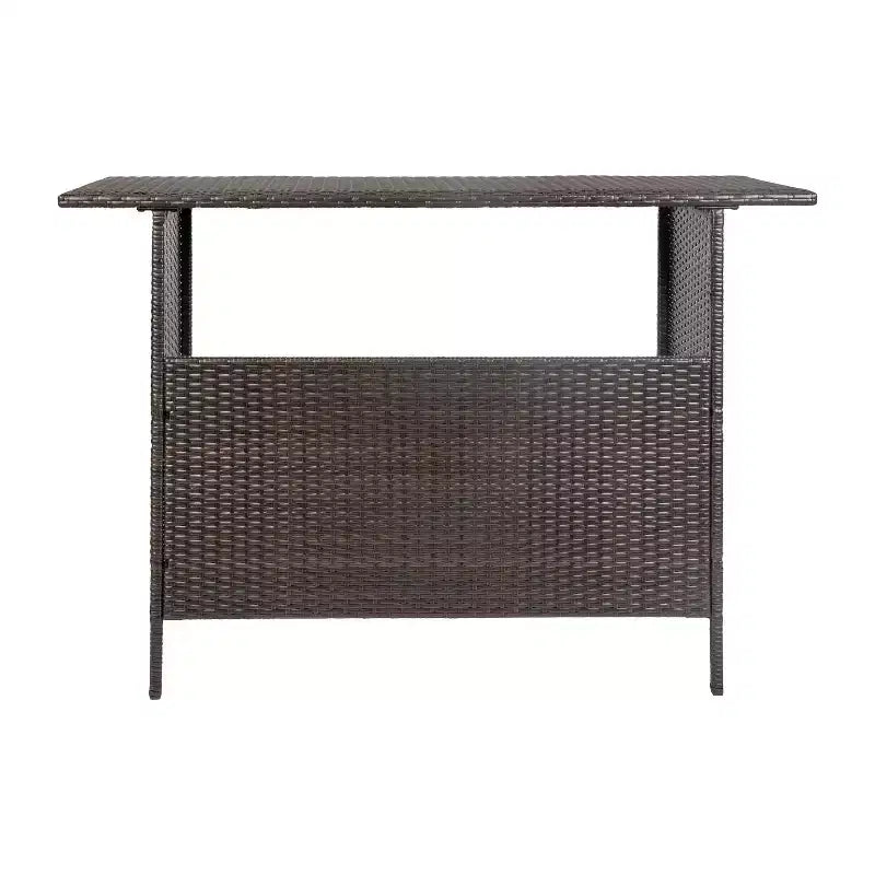 Tavolo da Bar Flash Furniture Marco per Interni/Esterni in Rattan Intrecciato con 2 Ripiani