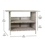 Tavolo da Bar Flash Furniture Marco per Interni/Esterni in Rattan Intrecciato con 2 Ripiani