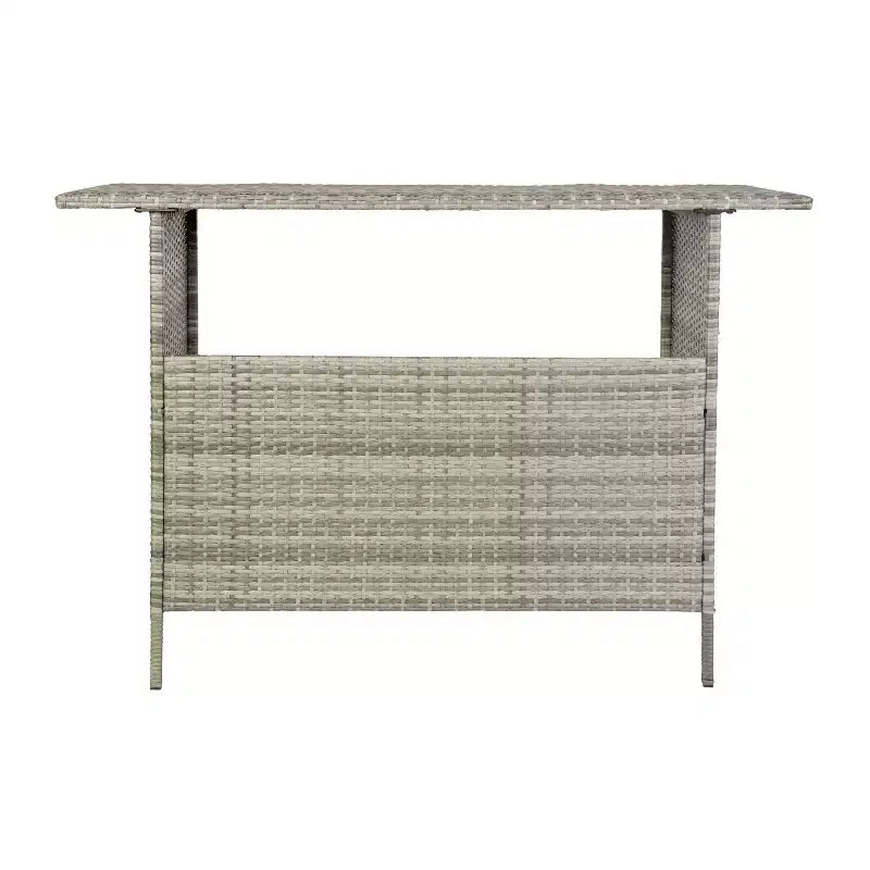 Tavolo da Bar Flash Furniture Marco per Interni/Esterni in Rattan Intrecciato con 2 Ripiani