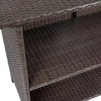 Tavolo da Bar Flash Furniture Marco per Interni/Esterni in Rattan Intrecciato con 2 Ripiani