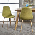 Sedia da pranzo in tessuto Mid-Century Verde / Grigio / Blu, set da 2