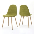 Sedia da pranzo in tessuto Mid-Century Verde / Grigio / Blu, set da 2