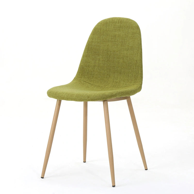Sedia da pranzo in tessuto Mid-Century Verde / Grigio / Blu, set da 2