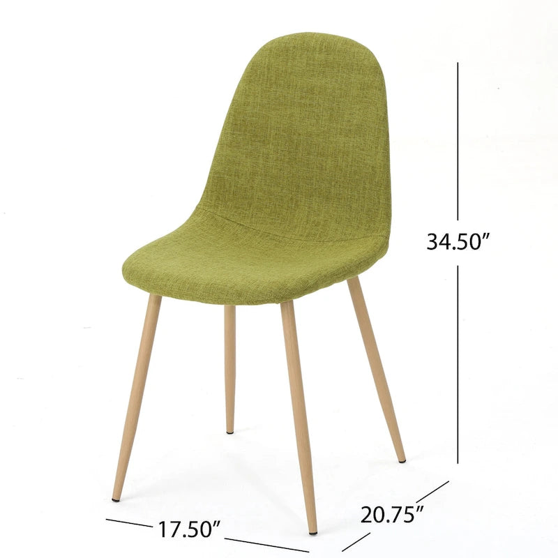 Sedia da pranzo in tessuto Mid-Century Verde / Grigio / Blu, set da 2