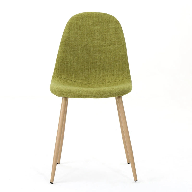 Sedia da pranzo in tessuto Mid-Century Verde / Grigio / Blu, set da 2