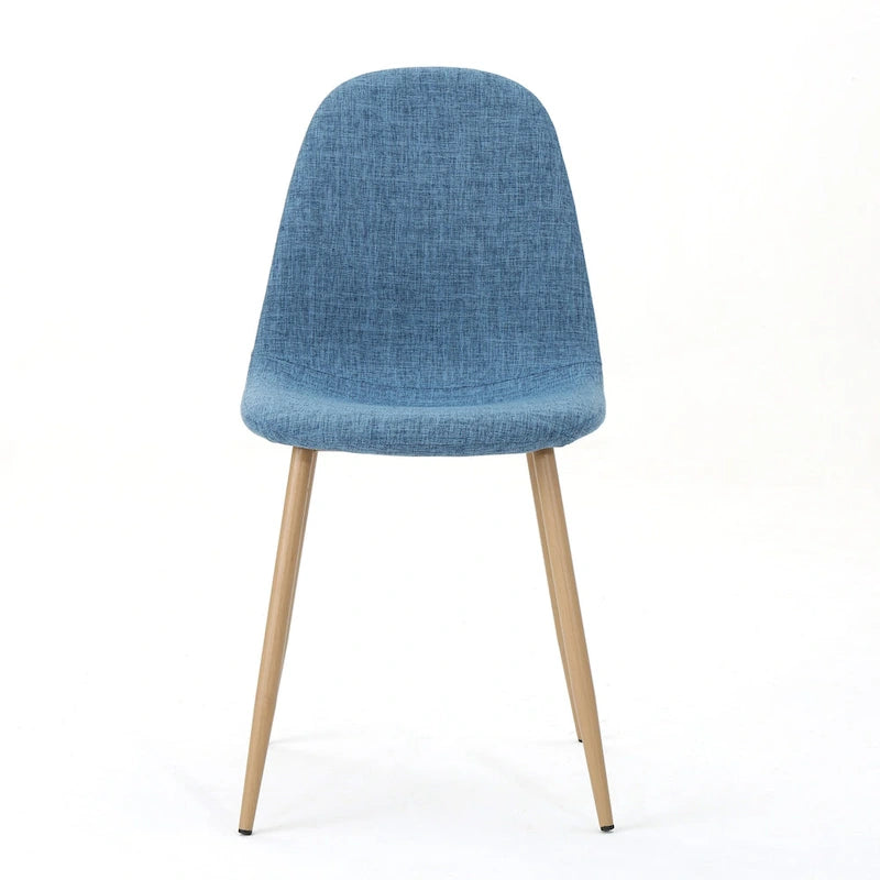 Sedia da pranzo in tessuto Mid-Century Verde / Grigio / Blu, set da 2
