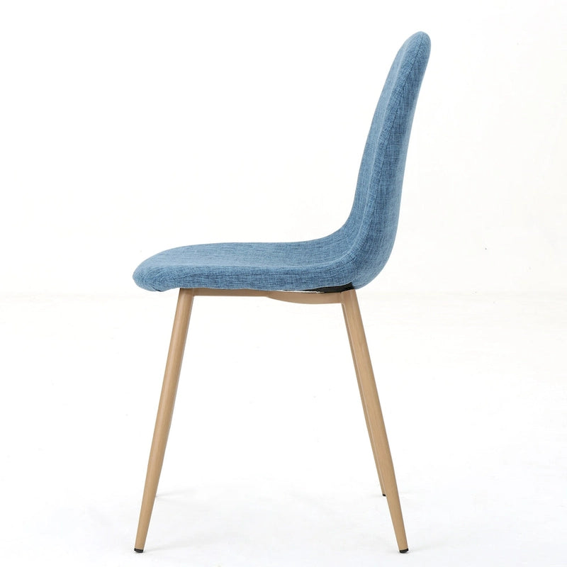 Sedia da pranzo in tessuto Mid-Century Verde / Grigio / Blu, set da 2