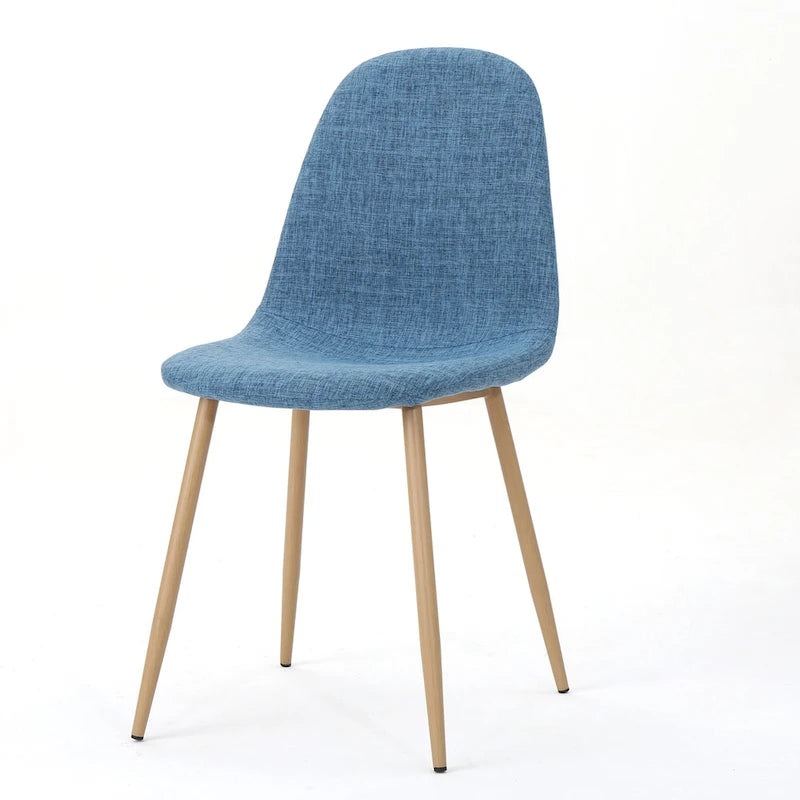 Sedia da pranzo in tessuto Mid-Century Verde / Grigio / Blu, set da 2