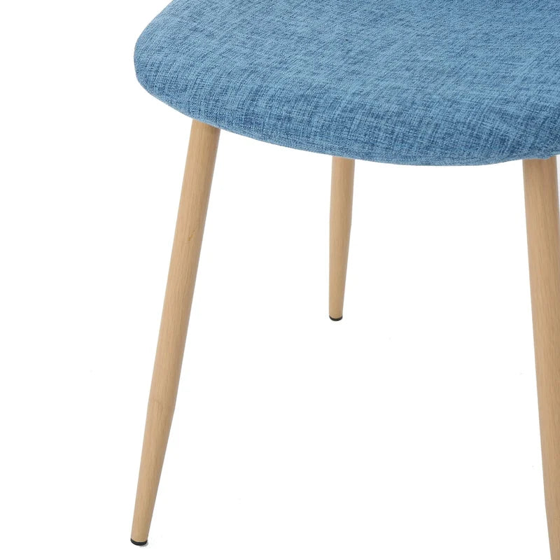 Sedia da pranzo in tessuto Mid-Century Verde / Grigio / Blu, set da 2
