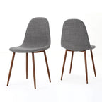 Sedia da pranzo in tessuto Mid-Century Verde / Grigio / Blu, set da 2