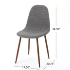 Sedia da pranzo in tessuto Mid-Century Verde / Grigio / Blu, set da 2