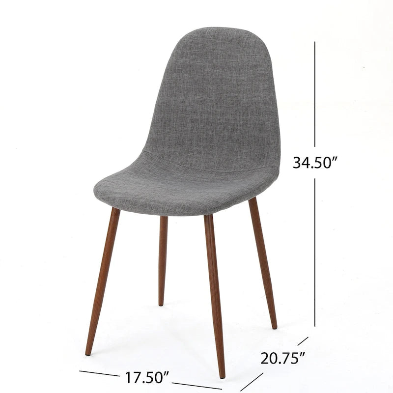 Sedia da pranzo in tessuto Mid-Century Verde / Grigio / Blu, set da 2