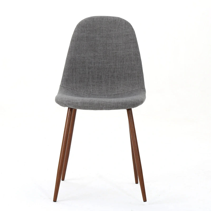 Sedia da pranzo in tessuto Mid-Century Verde / Grigio / Blu, set da 2