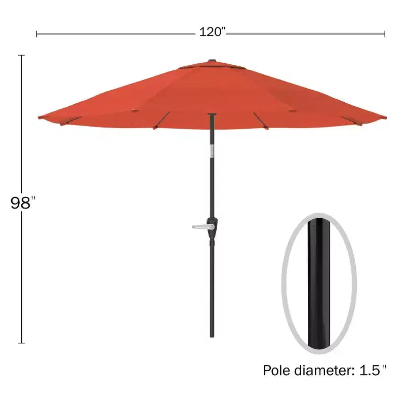 Set da pranzo da esterno Alaterre Furniture 6 pz, tavolo Weston con ombrellone automatico inclinabile da 3 metri