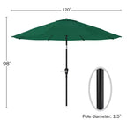 Set da pranzo da esterno Alaterre Furniture 6 pz, tavolo Weston con ombrellone automatico inclinabile da 3 metri