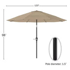 Set da pranzo da esterno Alaterre Furniture 6 pz, tavolo Weston con ombrellone automatico inclinabile da 3 metri