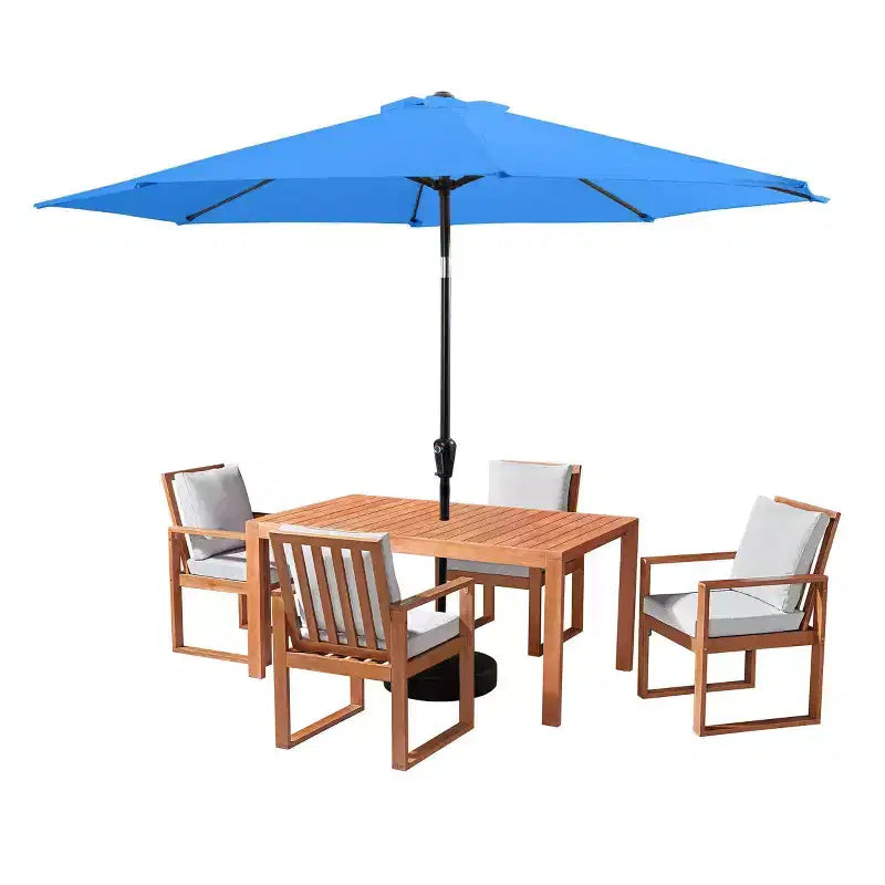 Set da pranzo da esterno Alaterre Furniture 6 pz, tavolo Weston con ombrellone automatico inclinabile da 3 metri