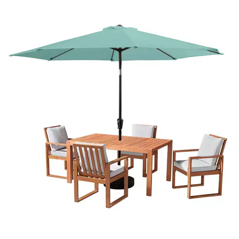 Set da pranzo da esterno Alaterre Furniture 6 pz, tavolo Weston con ombrellone automatico inclinabile da 3 metri