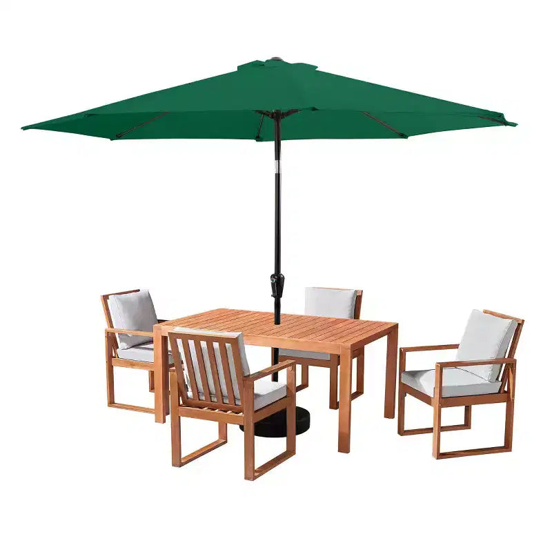 Set da pranzo da esterno Alaterre Furniture 6 pz, tavolo Weston con ombrellone automatico inclinabile da 3 metri