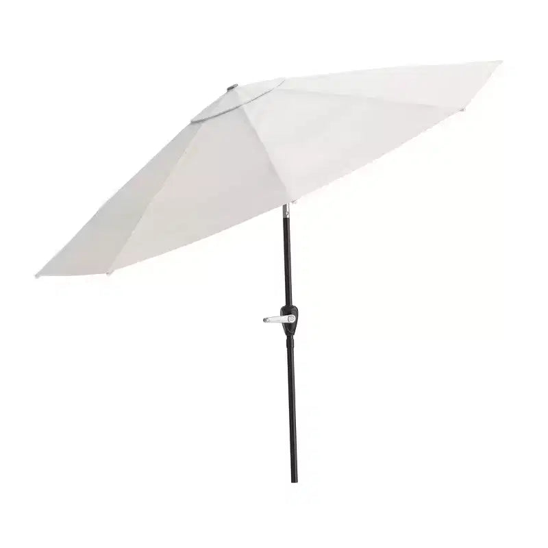 Set da pranzo da esterno 8 pezzi Alaterre Furniture, tavolo Weston con ombrellone a palo decentrato da 3 metri e sistema di inclinazione automatico