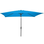 Set da pranzo da esterno Alaterre Furniture 8 pz, tavolo Weston con ombrellone rettangolare da 3 m