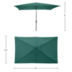 Set da pranzo da esterno Alaterre Furniture 8 pz, tavolo Weston con ombrellone rettangolare da 3 m