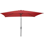 Set da pranzo da esterno Alaterre Furniture 8 pz, tavolo Weston con ombrellone rettangolare da 3 m