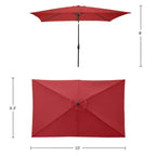 Set da pranzo da esterno Alaterre Furniture 8 pz, tavolo Weston con ombrellone rettangolare da 3 m