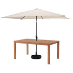 Set da pranzo da esterno Alaterre Furniture 8 pz, tavolo Weston con ombrellone rettangolare da 3 m