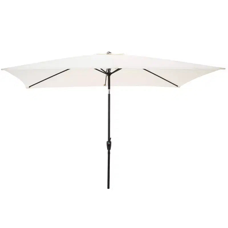 Set da pranzo da esterno Alaterre Furniture 8 pz, tavolo Weston con ombrellone rettangolare da 3 m