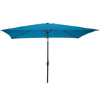 Set da pranzo da esterno Alaterre Furniture 8 pz, tavolo Weston con ombrellone rettangolare da 3 m
