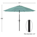 Set da pranzo da esterno Alaterre Furniture 6 pz, tavolo Okemo con ombrellone a inclinazione automatica da 3 m