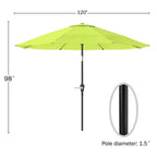 Set da pranzo da esterno Alaterre Furniture 6 pz, tavolo Okemo con ombrellone a inclinazione automatica da 3 m