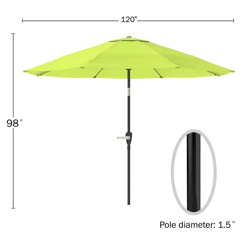 Set da pranzo da esterno Alaterre Furniture 6 pz, tavolo Okemo con ombrellone a inclinazione automatica da 3 m