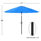 Set da pranzo da esterno Alaterre Furniture 6 pz, tavolo Okemo con ombrellone a inclinazione automatica da 3 m