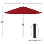 Set da pranzo da esterno Alaterre Furniture 6 pz, tavolo Okemo con ombrellone a inclinazione automatica da 3 m