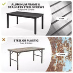 Crestlive Products Patio Tavolo da Pranzo Estensibile in Alluminio per Esterni da 6-8 Posti, Giardino Prato Portico Bistrot, Tavolo Rettangolare Nero