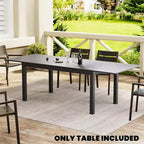 Crestlive Products Patio Tavolo da Pranzo Estensibile in Alluminio per Esterni da 6-8 Posti, Giardino Prato Portico Bistrot, Tavolo Rettangolare Nero